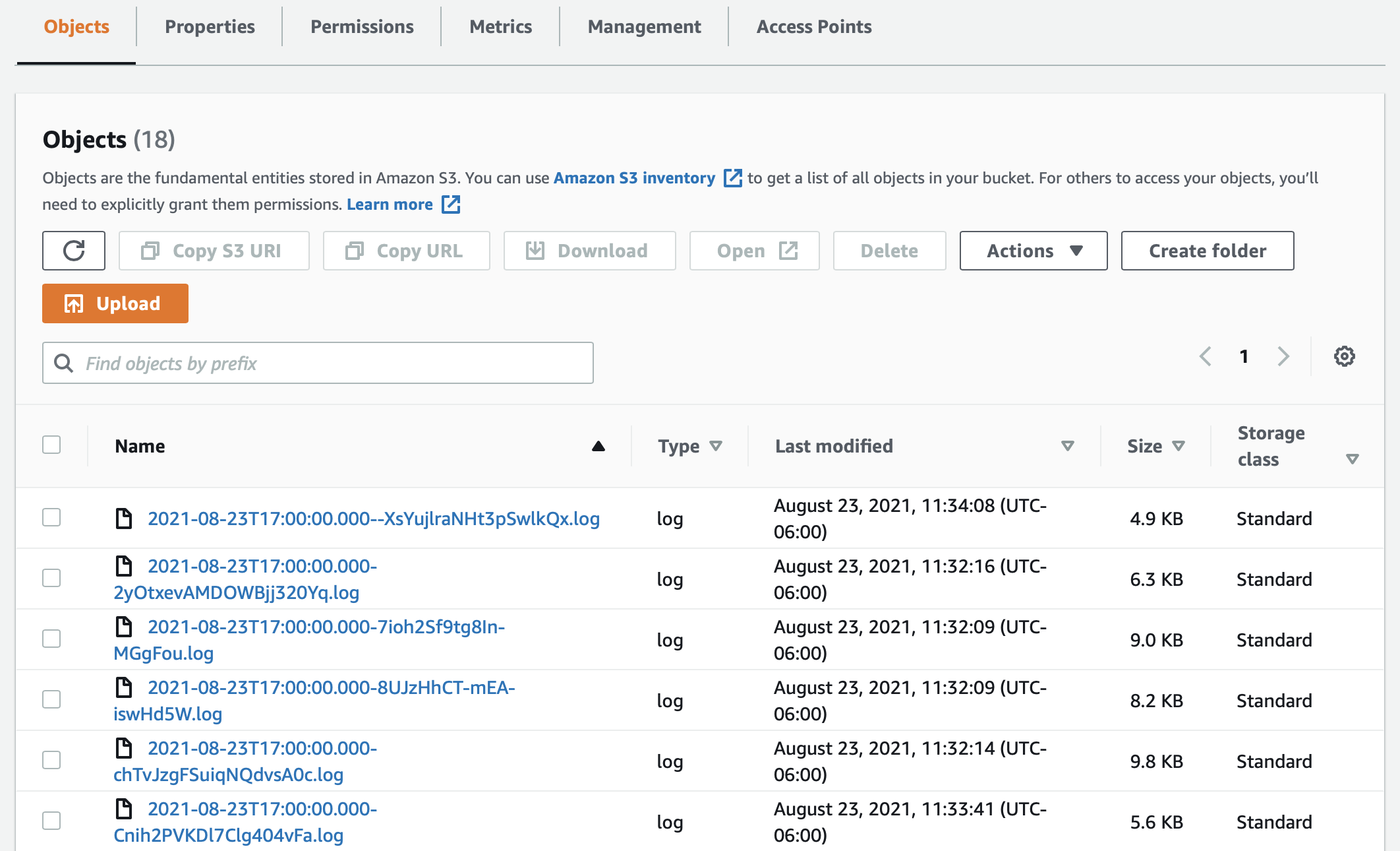 Fastly log files in an Amazon S3 bucket